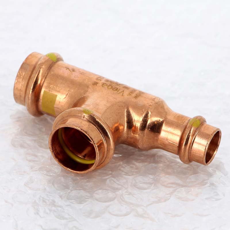 Тройник пресс медный Viega Profipress G 22x22x15 мм 346041