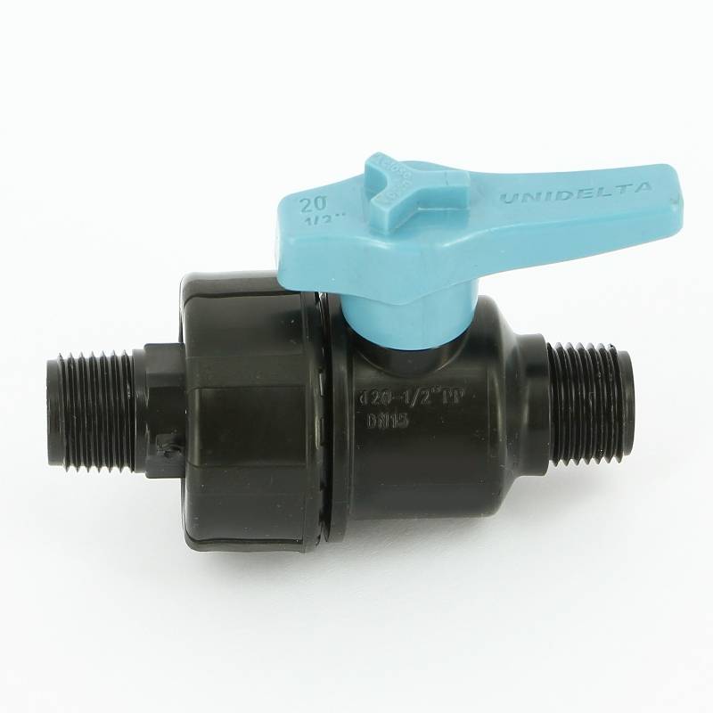 Кран для труб ПНД Unidelta 1/2 НН полипропилен PP-B 1074002002001