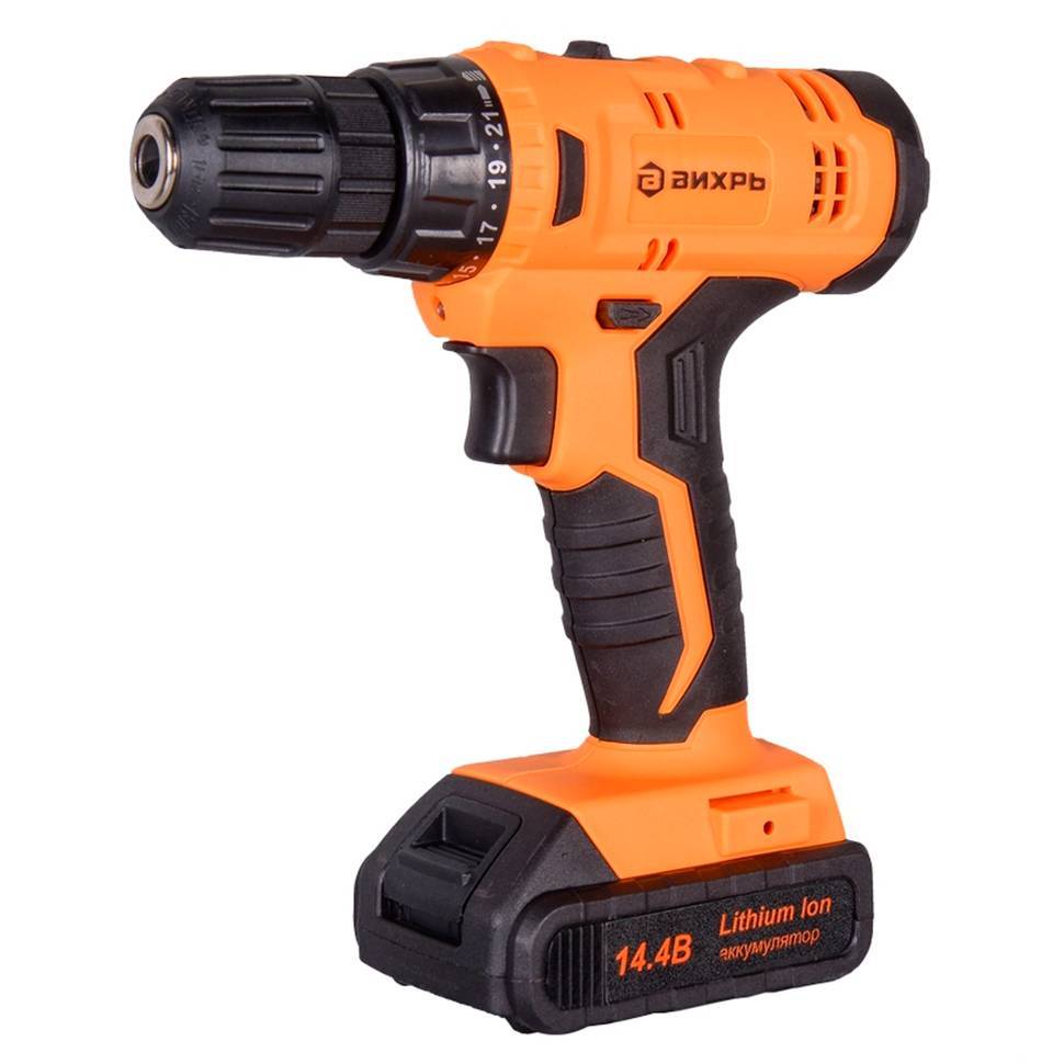 Аккумуляторная дрель-шуруповерт Вихрь ДА-14Л-2КА 14.4 В 1.5 Ач 2 АКБ кейс ДА-14Л-2КА