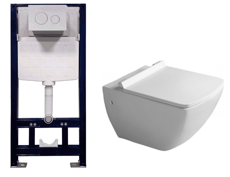 Комплект инсталляция с подвесным унитазом Splendy Isvea Purita/Stable 345x550x400 мм клавиша хром ST3011TPRCR10PL02007SV40S80200ISet