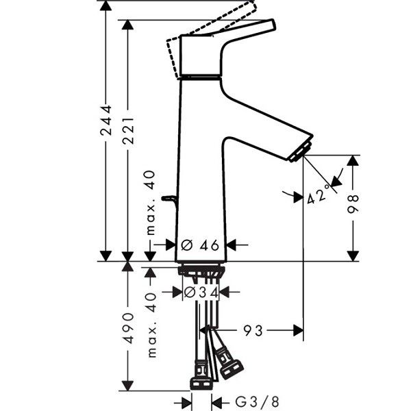 Смеситель для раковины Hansgrohe Talis S хром 72022000