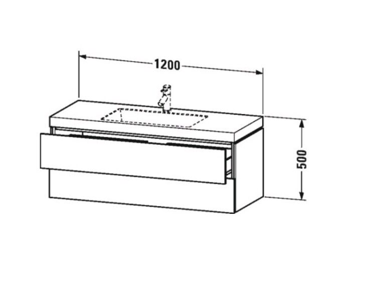 Тумба с раковиной Duravit L-Cube 1200x480x500 мм подвесная белый глянцевый LC6929O2222