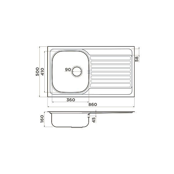 Кухонная мойка Omoikiri Kashiogawa 86-IN нержавеющая сталь 86x50 см 4993453