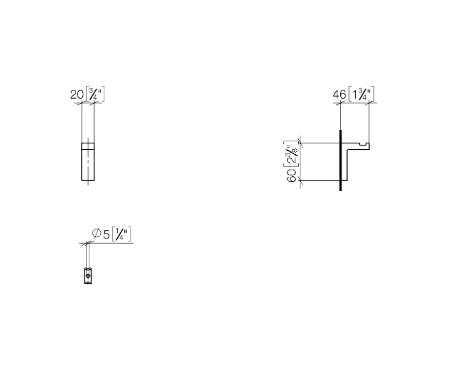 Крючок Dornbracht CL.1 20x46x60 мм платина сатинированная 8325198006