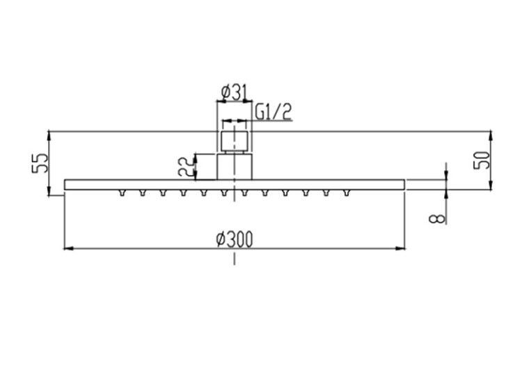 Верхний душ Splendy Feeling R Ø 300 мм цвет оружейный металл брашированный FR212X300R1AB