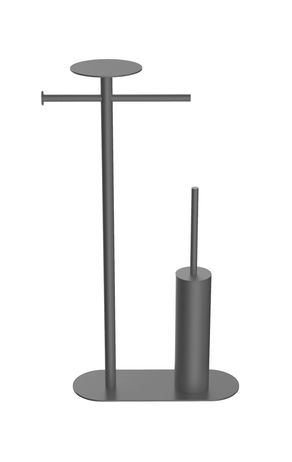 Стойка напольная Boheme Venturo ершик с держателем бумаги и полкой gun metall 10953-GM