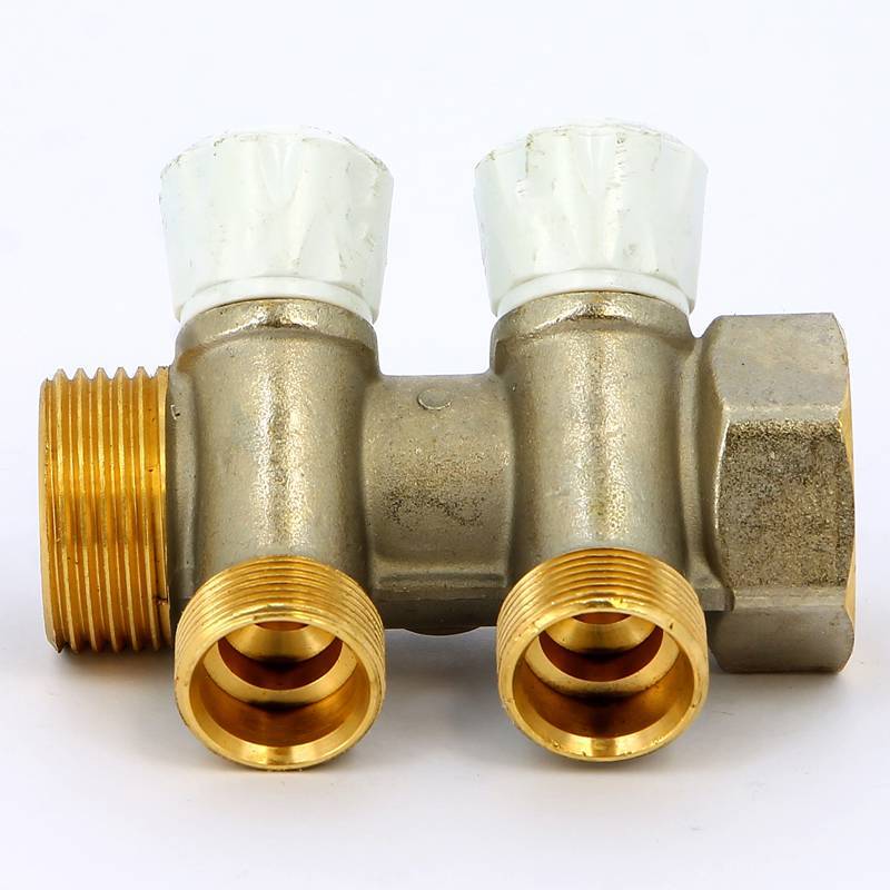 Коллектор с вентилями Emmeti Top-San 1 НВ 2 выхода 24х19 36 мм 01307280