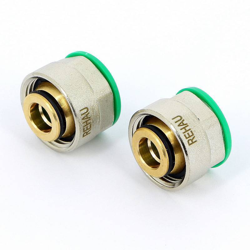 Соединитель обжимной REHAU RAUTITAN stabil 16.2x2.6 мм - 3/4 EK никелированный 266452-003