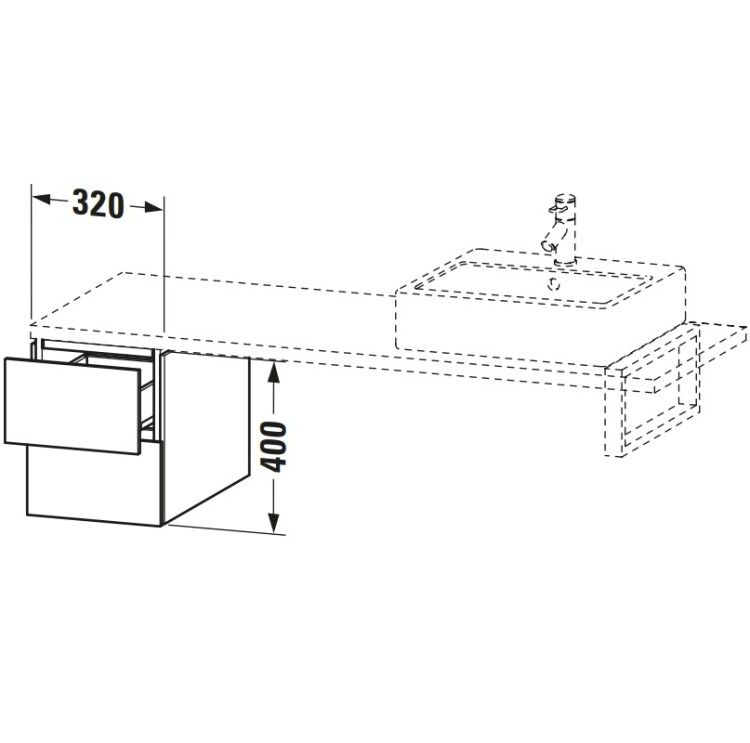 Тумба под раковину Duravit L-Cube 320x547x400 мм белый глянцевый LC583502222