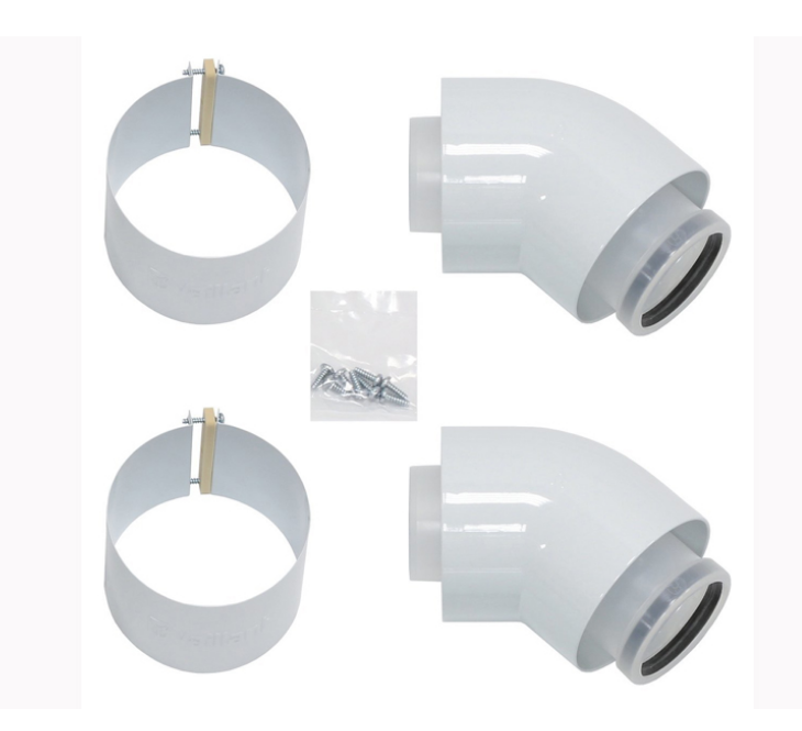 Отвод 45° Vaillant 60/100 мм PP комплект 2 шт 303911