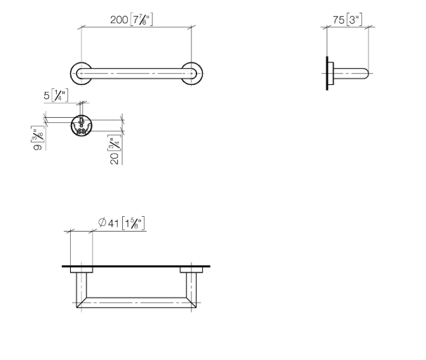 Поручень Dornbracht Tara.Logic прямой 240 мм хром 8302097900