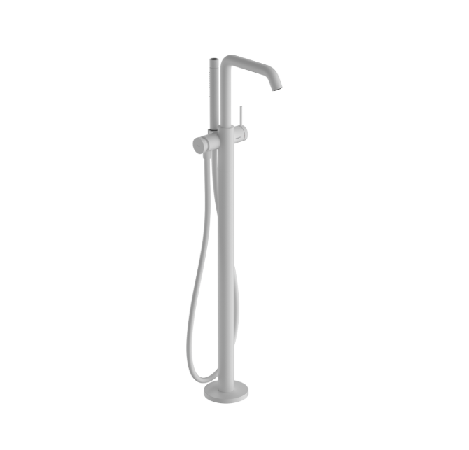 Смеситель для ванны и душа Hansgrohe Tecturis E напольный белый матовый 73440700