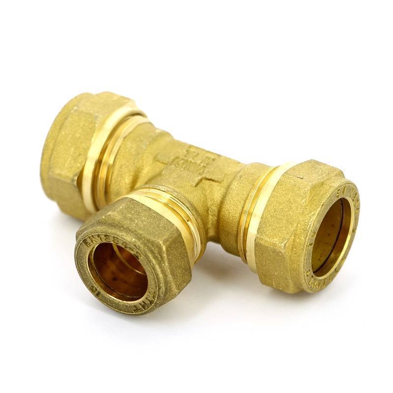 Тройник обжимной латунный Tiemme 18х15х18 мм 1100104