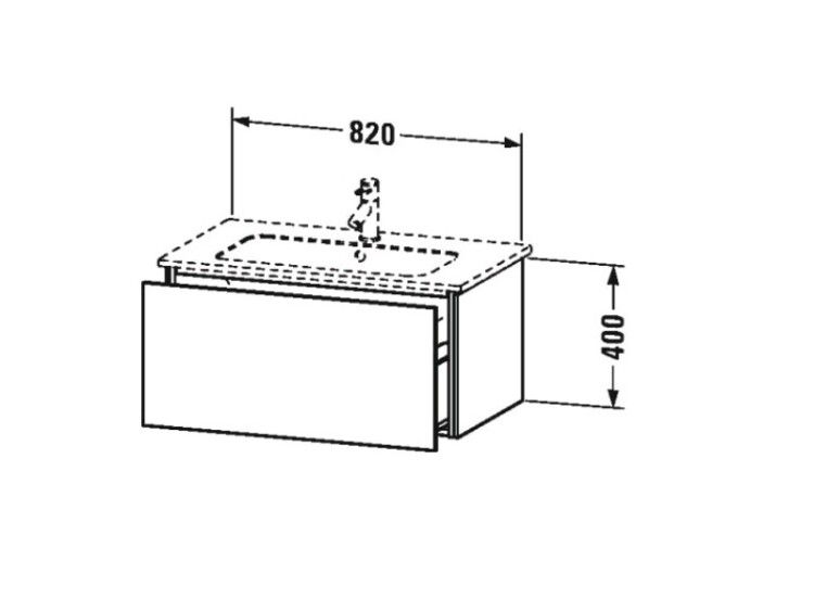 Тумба под раковину Duravit L-Cube 820x481x400 мм подвесная лён LC614107575