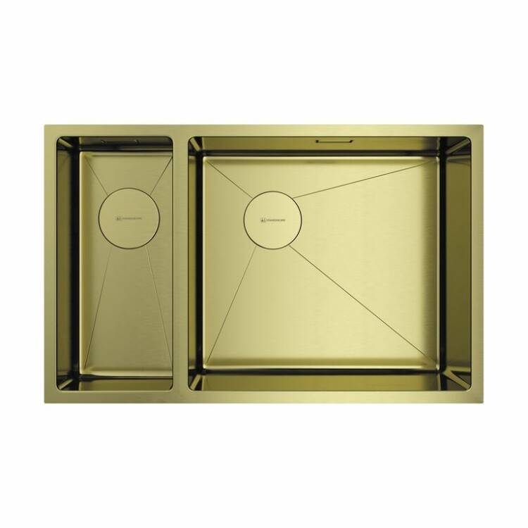 Кухонная мойка OMOIKIRI TAKI 70-2-U/IF-L 695x440 мм 2 чаши светлое золото 4993184