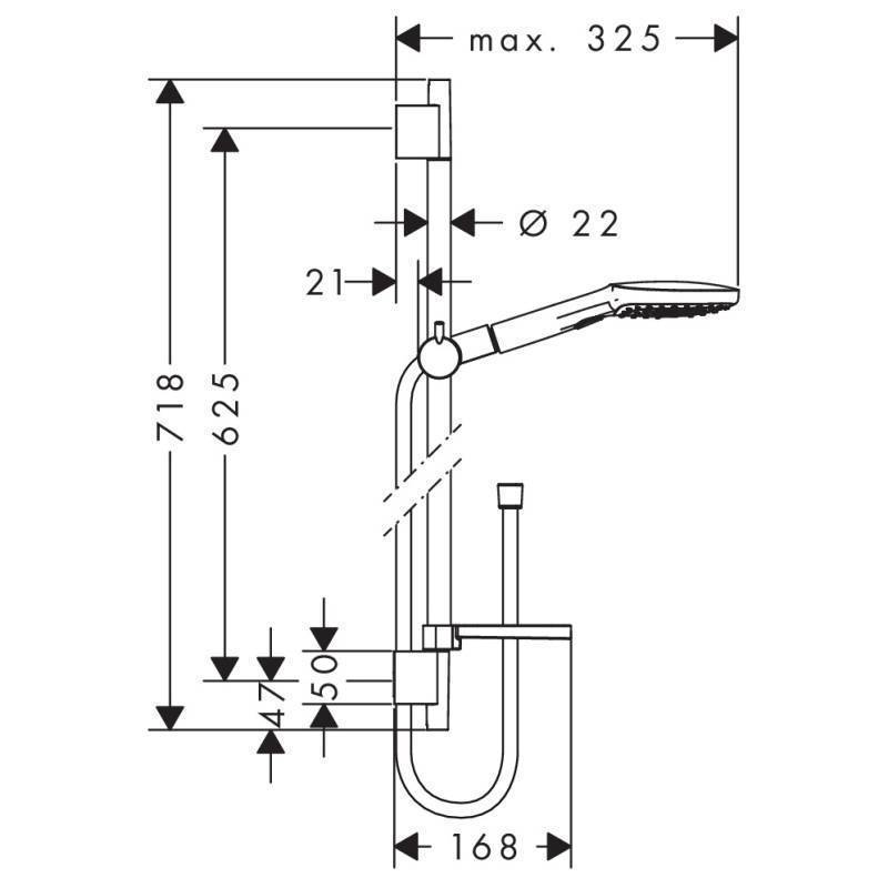 Душевой гарнитур hansgrohe Raindance Select E 120 3jet со штангой 65 см белый/хром 26620400