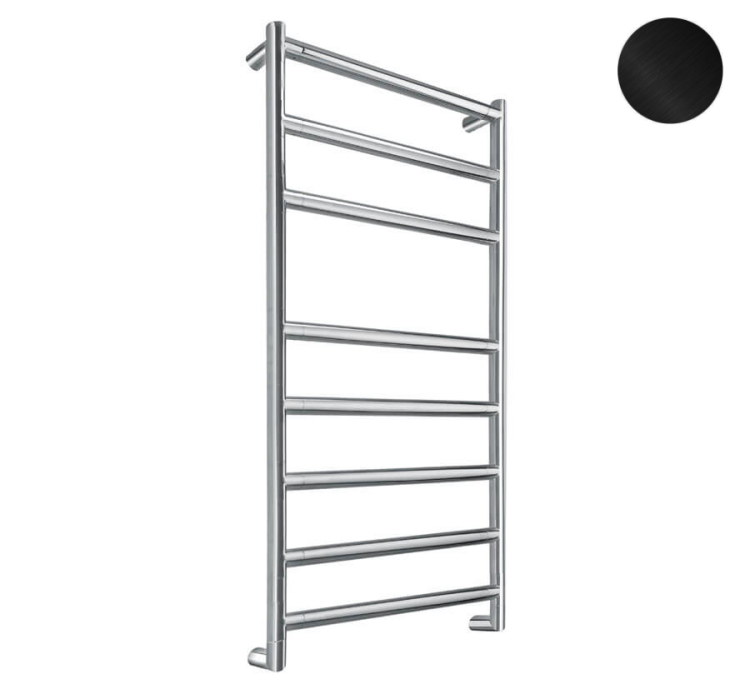 Полотенцесушитель электрический Margaroli Sereno 500x1141 мм 150 Вт Black Brushed Nickel с боксом слева 55844708BBNBL