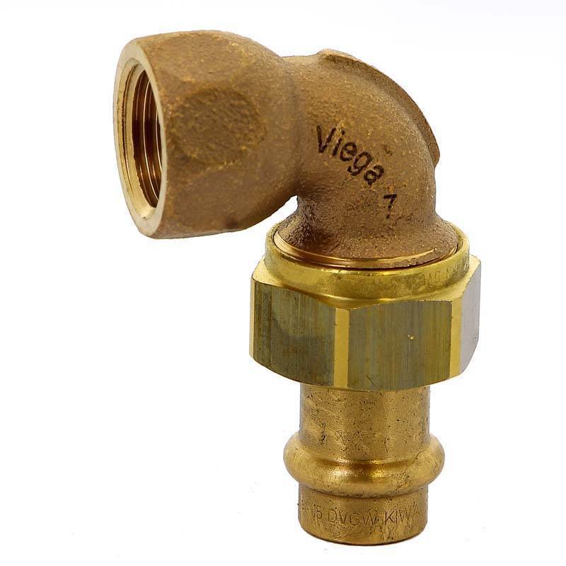 Угольник переходной Viega Sanpress 90° 15х1/2 пресс-В разъёмное соединение бронза 125660
