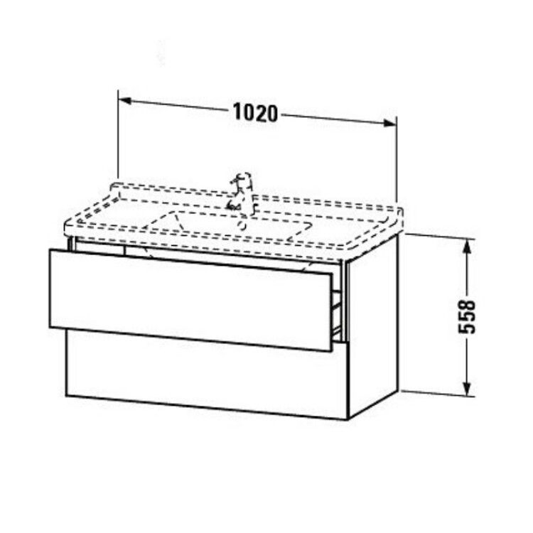 Тумба под раковину Duravit L-Cube 1020x469x558 мм подвесная белый глянцевый LC626602222