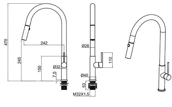 Смеситель для кухни Allen Brau Sprungfeder хром матовый 5.60002-SS
