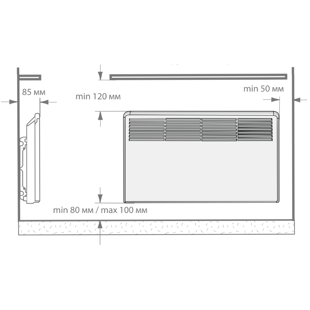 Конвектор электрический Ensto FinnHeat Mini 750 Вт механический термостат EPHBMM07PR