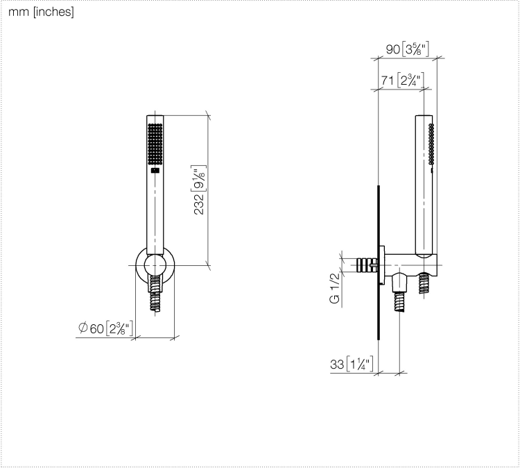 Душевой набор Dornbracht Dark Brass сатинированный (PVD) 1250 мм 27812660-39