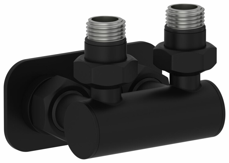 Модуль, Сунержа, угловой EU50,  для водяных полотенцесушителей, цвет-чёрный матовый