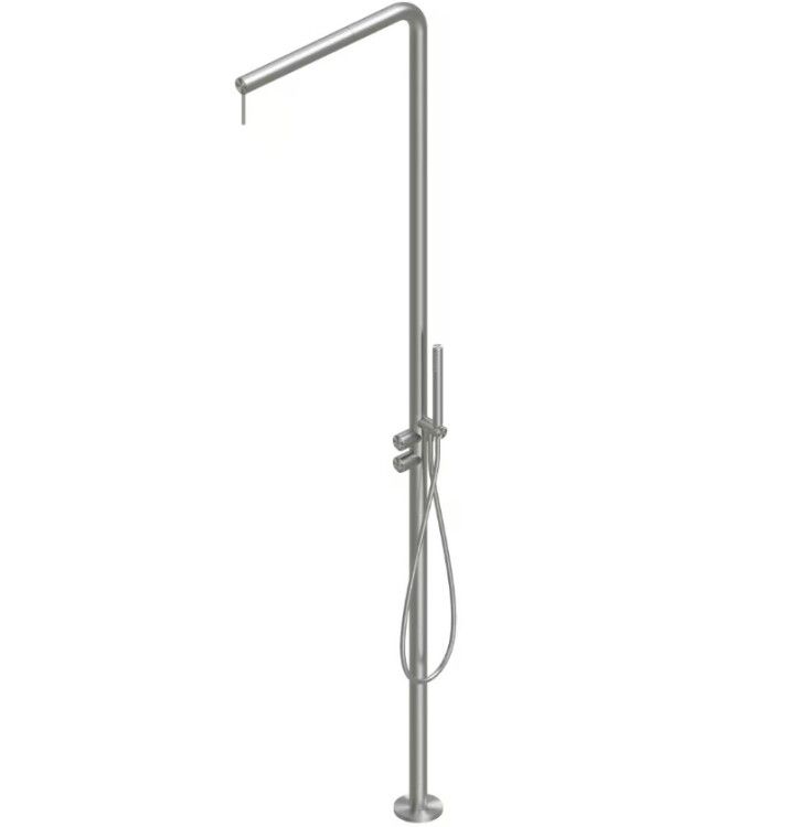 Душевая стойка Quadro design Q со смесителем брашированная сталь CD01821AS