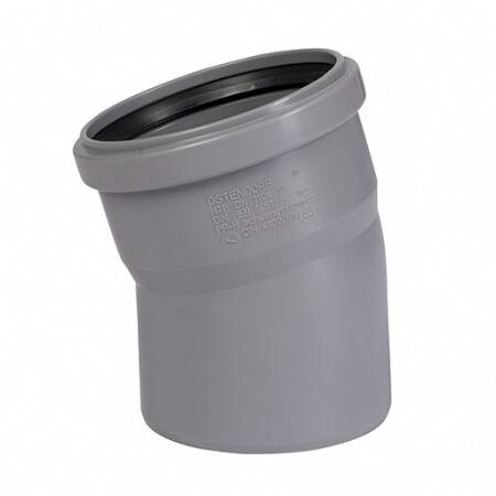 Отвод канализационный Ostendorf HT 90 мм 15° RAL 7037 114100