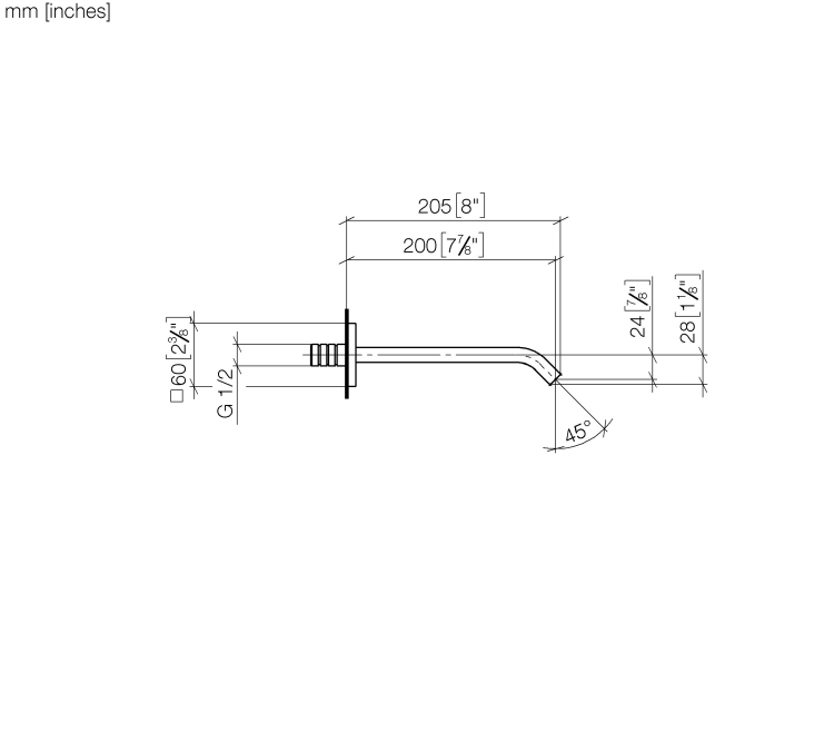 Излив настенный Dornbracht Imo 200 мм хром 1380167000