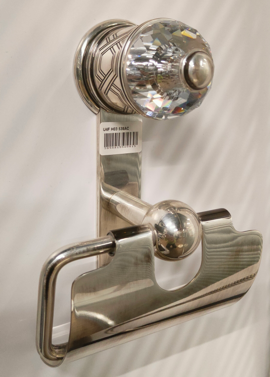 Бумагодержатель THG Duomo Cristal с крышкой Antique Silver U4FH03538AC