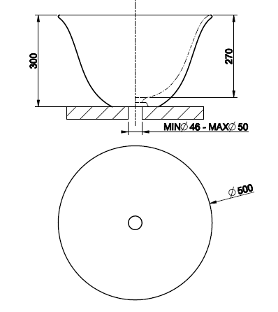 Раковина накладная Gessi 500x500x300 мм цвет белый матовый 39102531