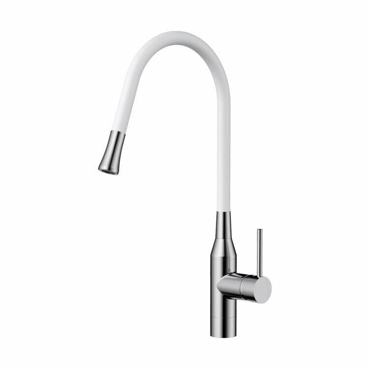 Смеситель для кухни OMOIKIRI Yatomi нержавеющая сталь/белый 4994250