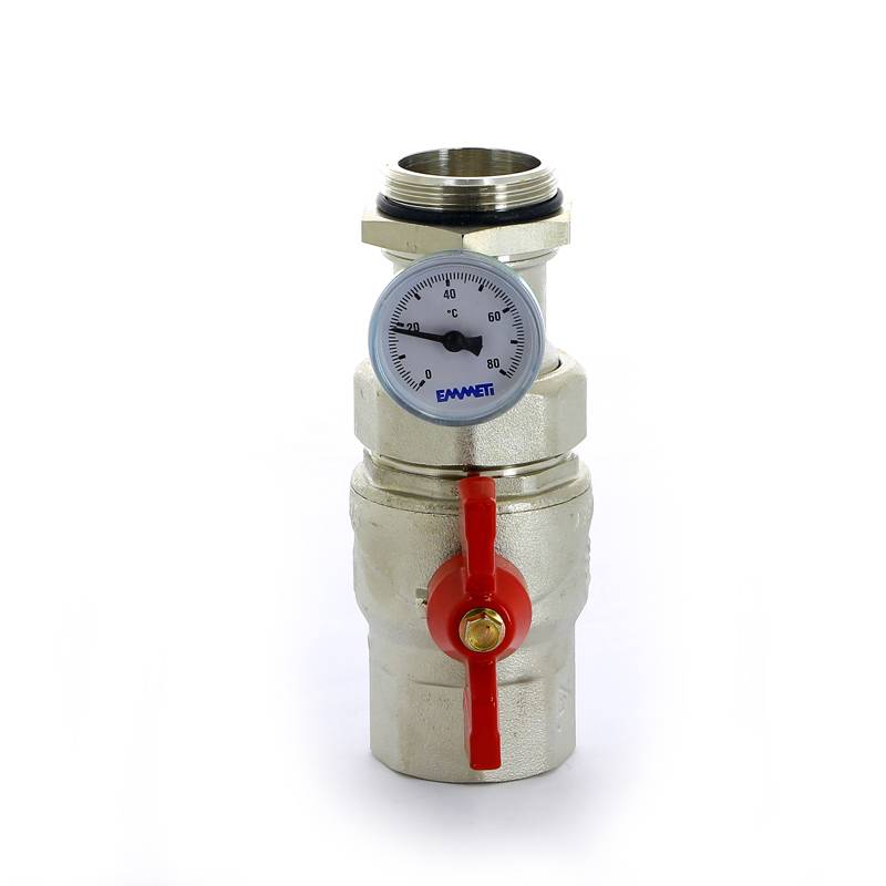 Комплект шаровых кранов Emmeti Progress 1 1/4 НВ с термометром 2 шт 01306132