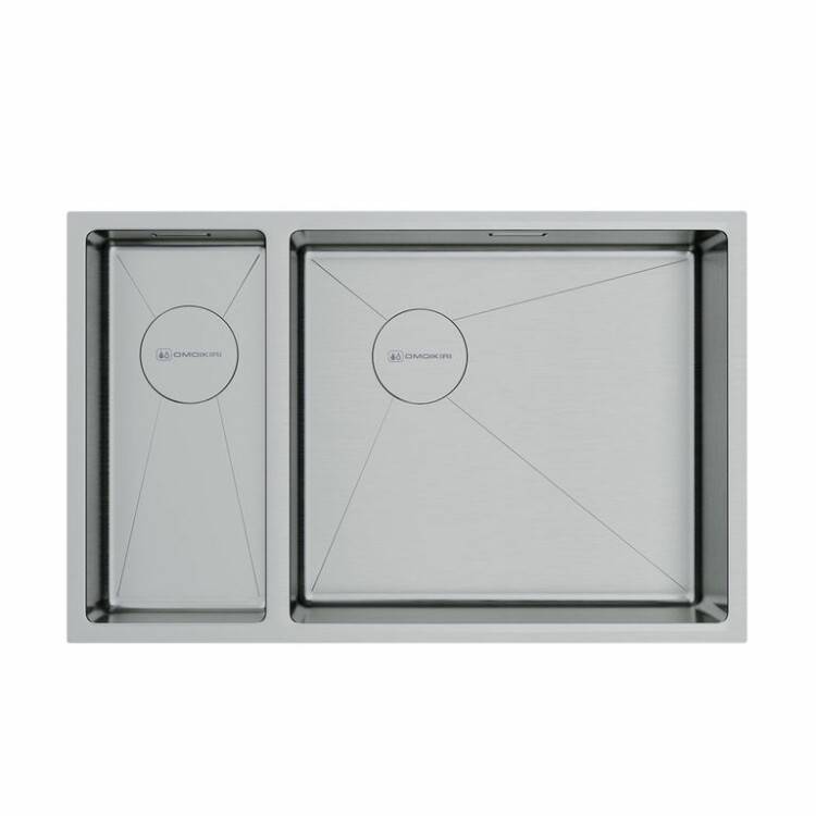 Кухонная мойка OMOIKIRI TAKI 70-2-U/IF-L 695x440 мм 2 чаши нержавеющая сталь 4993182