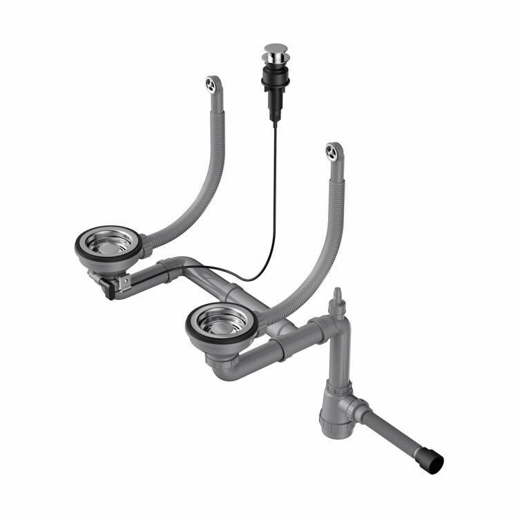 Слив-перелив для двухчашевой мойки OMOIKIRI WK-2-R-IN-A нержавеющая сталь 4956506