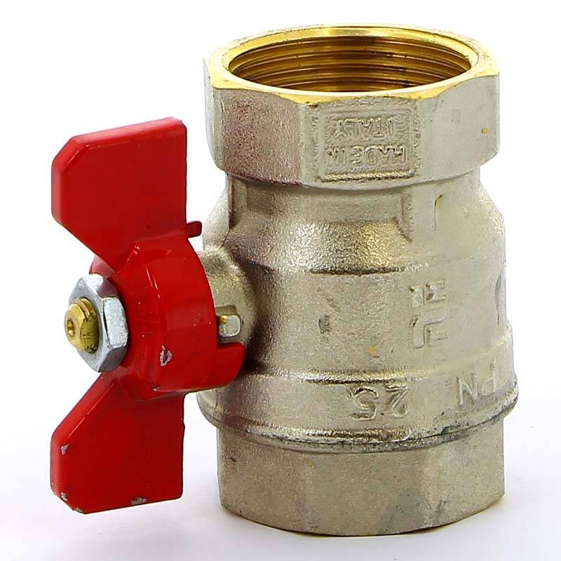 Кран шаровой Tiemme MISTRAL 1 1/4 ВВ ручка-бабочка 2360035