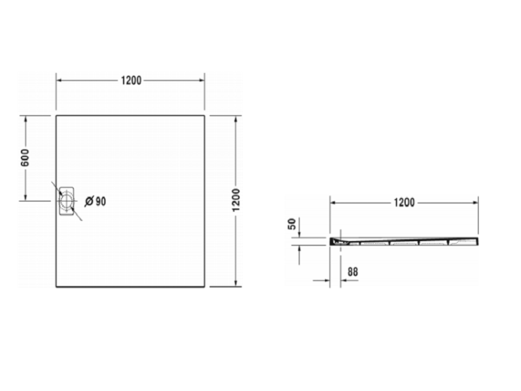 Душевой поддон Duravit Stonetto 1200x1200x50 мм антрацит 720169680000000