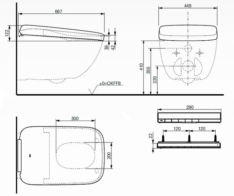 Сиденье для унитаза с функцией биде TOTO NEOREST WX2 449x667 мм белый TCF95280GEU