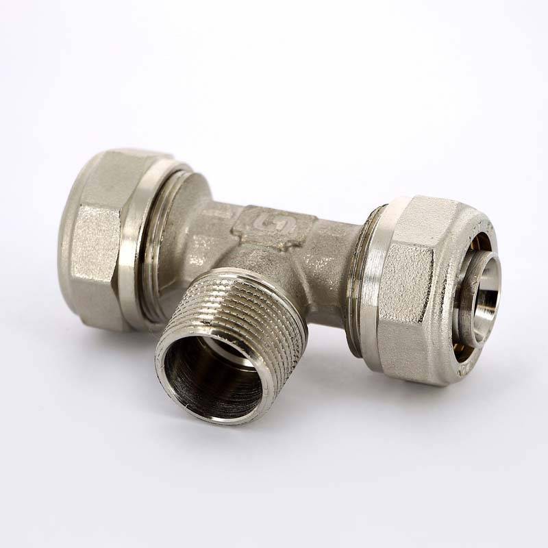 Тройник обжимной Uni-Fitt никелированный 26x3/4x26 наружная резьба 668N8380