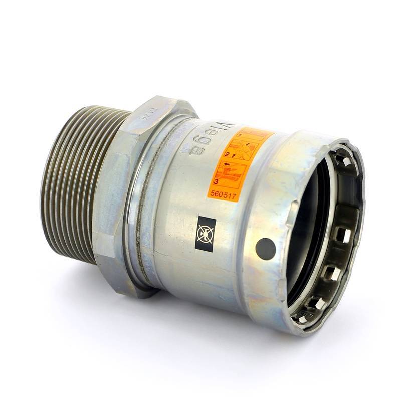 Муфта пресс с наружной резьбой Viega Megapress 2 оцинкованная сталь 695323