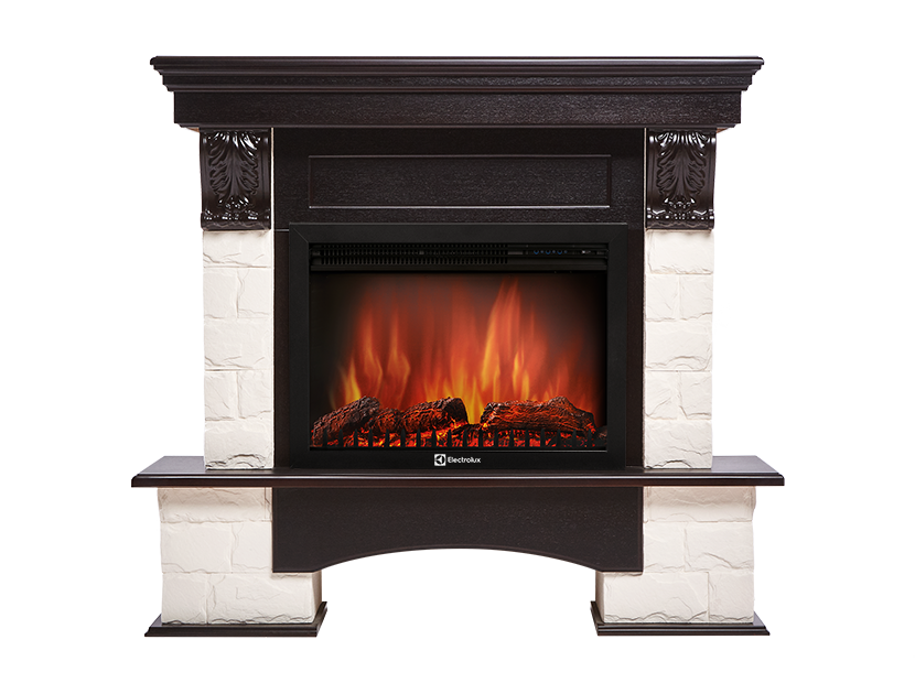 Портал для электрокамина Firelight Forte 25S белый камень, шпон венге 1131764