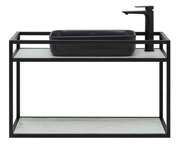 Консоль под раковину подвесная Allen Brau Liberty 90 см черная 1.33003.BB