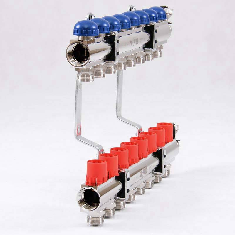 Коллекторная группа с балансировочными и термостатическими вентилями UNI-FITT 1x3/4 EK 8 выходов 441E4308