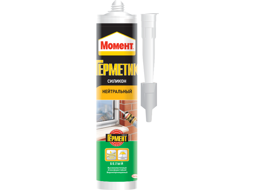 Герметик силиконовый нейтральный Момент белый 280 мл 1290325