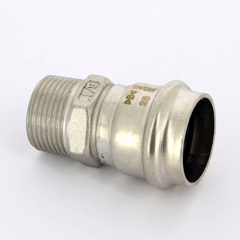 Муфта с наружной резьбой пресс IBP >B< Press Inox 28x1 нержавеющая сталь PS4243G0280800