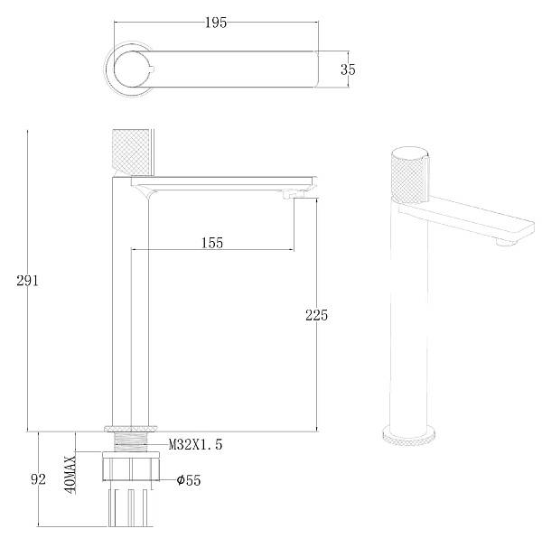 Смеситель для раковины Allen Brau Liberty черный матовый 5.33002-31
