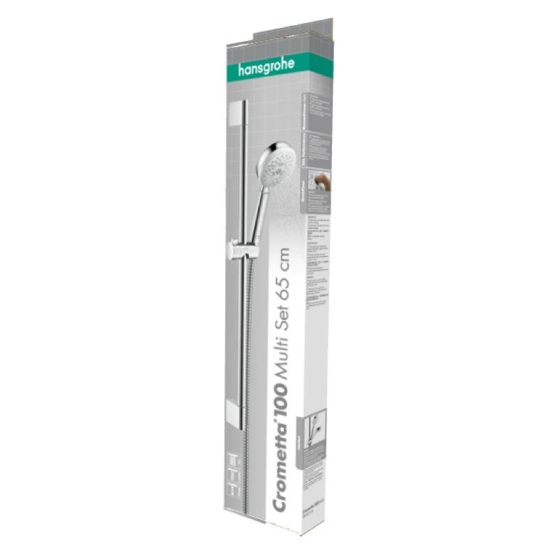 Душевой гарнитур Hansgrohe Crometta 100 Multi со штангой 65 см белый/хром 26650400