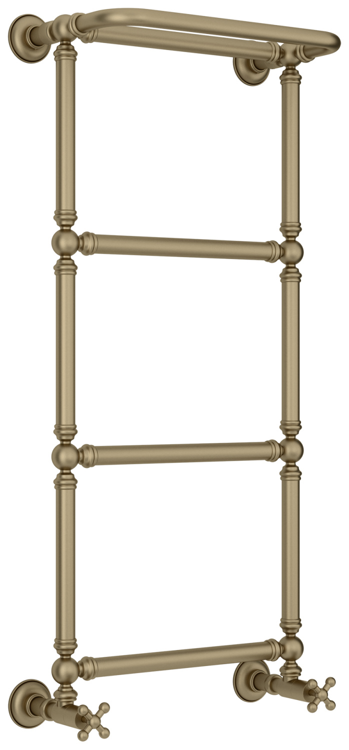 Полотенцесушитель водяной с полкой Сунержа Ренессанс 472x1033 мм золотой шёлк матовый 32-0281-9640