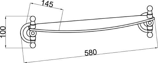 Полка стеклянная Boheme Imperiale золото 10407
